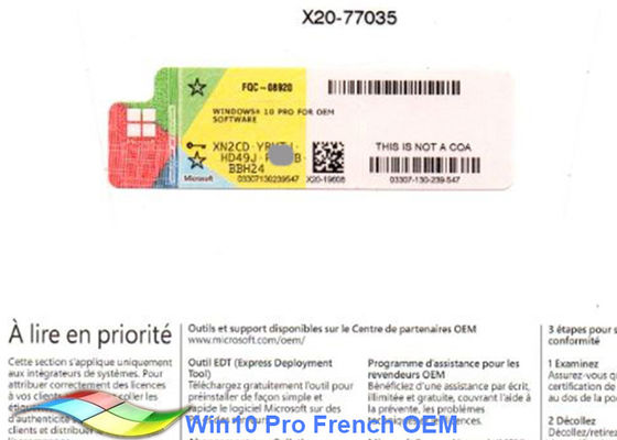 China French Version Windows 10 Pro OEM Sticker Software 64BIT for PC supplier
