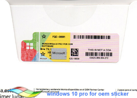 China Full Version Windows 10 Pro COA Sticker Customizable FQC 64bit Systems supplier