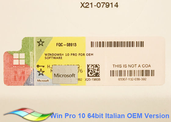 China Product Key Windows 10 Pro Sticker 64bit FQC-08913 , Win 10 Pro Coa supplier