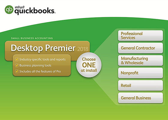 China Genuine QuickBooks Desktop Premier 2018 with Industry Edition Small Business Accounting Software 1-Year Subscription supplier