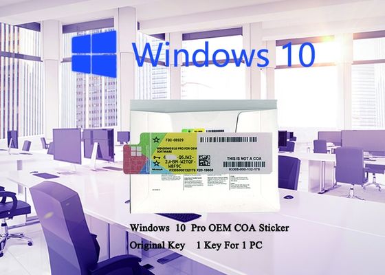 China 100% Authentic Win 10 pro coa Sticker  Activated By Internet 64bit/32bit supplier