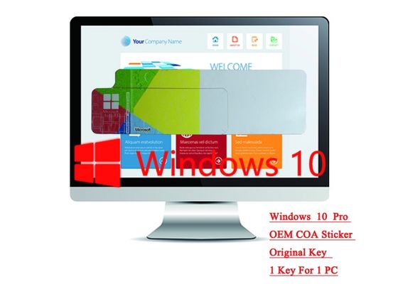 China 64bit / 32bit OS 100% Authentic Windows 10 Pro COA Sticker Online Activate Optional Language supplier