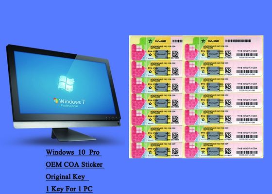 China Windows 10 Pro Italian COA Sticker Online Activation Genuine Customizable FQC supplier