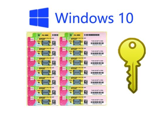 China 100% Genuine Windows 10 Pro COA Sticker , Windows Pro Fpp Multilingual Version supplier