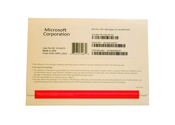 China 64 Bit Windows Seven Professional Product Key MS Certified For Work And Home supplier