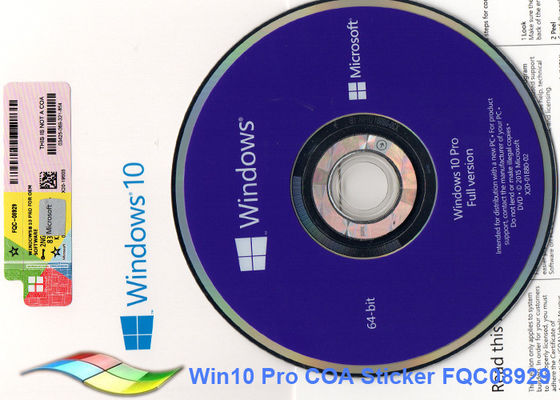 China 64bit Microsoft Windows 10 Pro OEM Sticker Online Activate Windows 10 Oem Dvd supplier