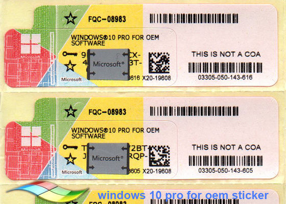 China 100% Original Windows 10 Pro COA Sticker Online Activate FQC-08983 supplier
