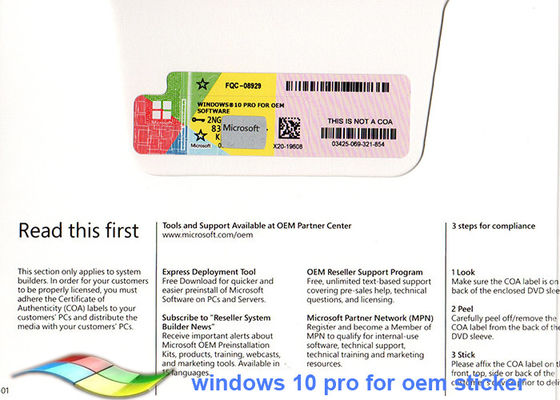 China Windows 10 Pro COA Sticker Full Version 64bit Systems Online Activate supplier
