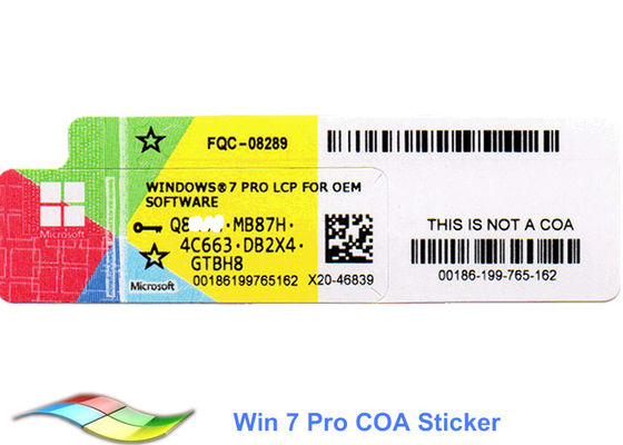China 100% Original Windows 7 Pro 64 Bit Product Key Software / Windows 7 Pro Coa Sticker supplier