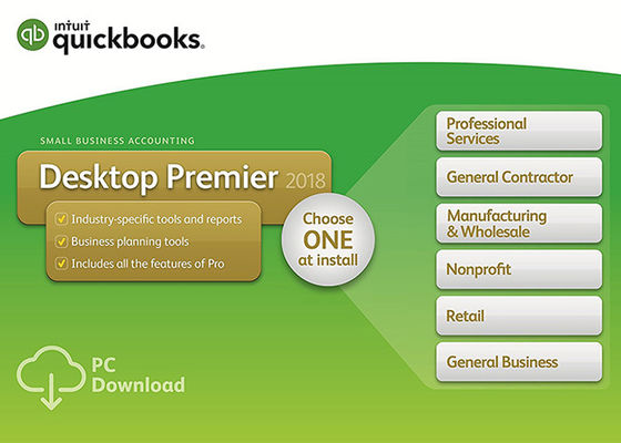 China 100% Genuine QuickBooks Desktop 2017 Premier 2018 with Industry Edition 5 User supplier