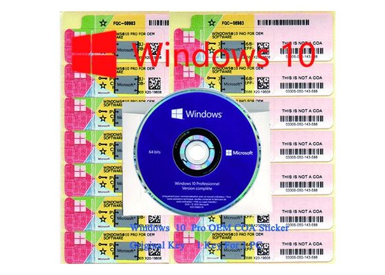 China 100% Authentic Win 10  pro coa Sticker Activated By Internet 64 bit / 32 bit supplier