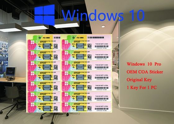 China 100% Genuine Microsoft windows 10 pro COA sticker 32 64 bit Systems FQC 08983,Windows 10 Pro Korean OEM supplier